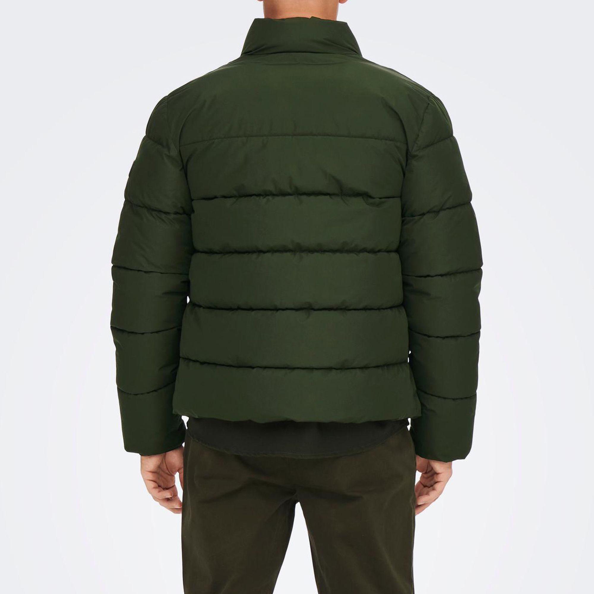 ONSRILEY REG 1/4 ZIP HIGH NECK SWT ZÜMRÜT YEŞİLİ22030160